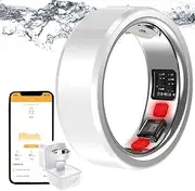 Fitness Smart Ring, Health Tracker for Heart Rate Monitor, Smart Ring,Multifunctional Health Sports Ring,Heart Rate and Other Data, Sleep Monitoring,White-20#