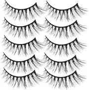 SOESFOUFU 10 Pairs Cat Eye False Eyelash Strips Soft Reusable DIY Makeup Lashes for Daily Wear Special Occasions Bulk Lash for Stunning Eye Looks
