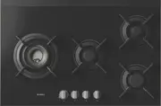 ASKO 80cm 4 Burner Gas on Glass Volcano Cooktop - Black