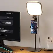 Zoom Lighting for Computer, Video Conference Lighting for Video Calls, Desk Light with Stand and Phone Holder for Webcam, Home Office, Podcast, Online