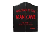WINMAU Dart Board Cabinet Black Red Man Cave Cold Beer Good Mates Play Darts