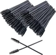 200pcs eyelash brushes wands, disposable spoolies mascara brush,eye lash wands applicator, eyebrow brush castor, spoolie extension mascara-black