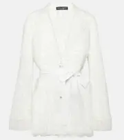 [Dolce & Gabbana] Dolce & Gabbana Bow-detail lace jacket AU 20 white