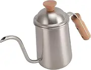 Gooseneck Kettle with Wooden Handle, Stainless Steel, 650ml Gooseneck Coffee Kettle, Portable Pour Over & Coffee Kettle for Coffee Maker and Coffee Lover