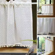Short Curtain Half-curtain Cafe Cabinet Kitchen Door Window Curtain Drape New
