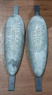 (2) Martyr Anodes CMZTS Zinc Teardrop Anode(s) for Boat Hull w/Steel Strap 5lb