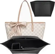 Osrioal Bag Organiser, Tote Bag Organiser for Longchamp, Felt Handbag Organiser Insert, Multi-Pocket Bag Organiser Insert for Women (Black, L)