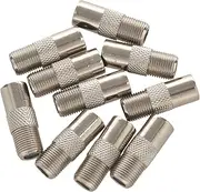 10Pcs Straight Metal F Type Female to TV PAL Male RF Connector Adapter