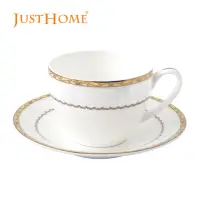 在飛比找momo購物網優惠-【Just Home】花語晨香骨瓷咖啡杯盤組250ml(杯 
