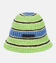 [Stella McCartney] Stella McCartney Logo cotton crochet bucket hat UK 6 7/8 multicoloured