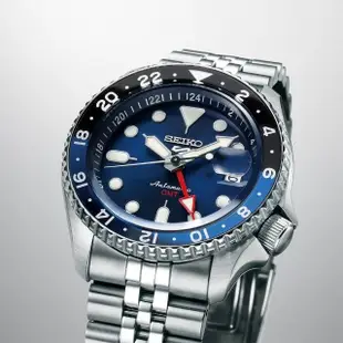 【SEIKO 精工】官方授權 5 Sports 系列 GMT機械腕錶 SK034(4R34-00A0B / SSK003K1)