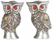 StealStreet SS-G-54366, 2.75 Inch Pair of Silver and Bronze Owl with Gems 2Pc