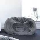 New Ivory & Deene Faux Velvet Fur Charcoal Pierre Bean Bag Larger Soft Beanbag