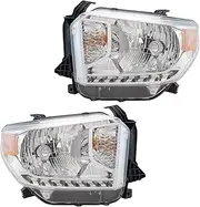 Driver & Passenger Side Headlight Assembly Set Headlights Driver & Passenger Side Compatible with 2014-2017 Toyota Tundra TO2502218 TO2503218