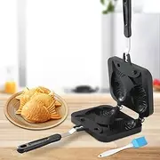 NATGAI Taiyaki Fish Shape Cake Pan Waffle Cake Maker Pan Fish-Shaped Pancake Double Pan Mold