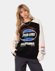 NWT EDIKTED Fast Track California Sweatshirt Women's Size XL New!