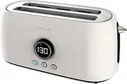 [Cecotec] ClassicToast 15000 Beige Extra Double Digital Toaster 1500 W Capacity for 4 Slices of Bread, 2 Extra Wide Long Slots, 3 Functions, LED Light, Includes Top Brackets