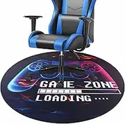 Yincimar Gaming Chair Mat for Hardwood Floor,Anti-Slip Floor Protector Game Controller Rubber Gaming Computer Chair Mat for Gaming Room Home Office Decor (Round 47 inches,Black)