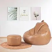 ZLYTQZHGBHD Comfortable Lazy Sofa，Single Couch Tatami Bean Bag Without Filler (Color : Khaki)