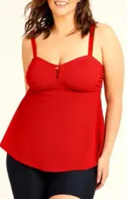 TS TAKING SHAPE plus size M / 20 Criss Cross Tankini top swimwear bathers NWT!
