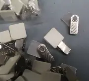 lot of 32 Name Tag ID Badge Holders - Adhesive Back Metal Bulldog Clips JD130D