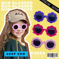 在飛比找ETMall東森購物網優惠-【GUGA】兒童偏光眼鏡 花朵款 UV400 抗100%紫外