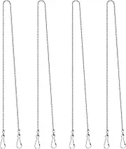Stained Glass Window Hanging Ball Chain, 20 Inch Stainless Steel Picture Hanging Large Chain Sunshine Catcher Stained Glass Window Panels Ball Chains 4 Pcs