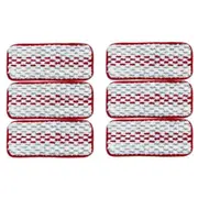 6Pack Replacement Mop Cloth for Vileda Mop Head Pads for Vileda Easy Clean Mop Accessories Red & white