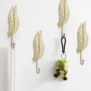 Decorative Leaves Ir On Hooks 4pcs Leaf Shape Wall Mounted Hooks Modern Key