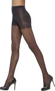 HUE 288171 So Silky Sheer Control Top Pantyhose Invisible Reinforced Toe Black 3