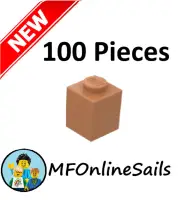 **NEW** 100x Genuine LEGO 1x1 Bricks - Medium Nougat - Piece # 3005 Bulk