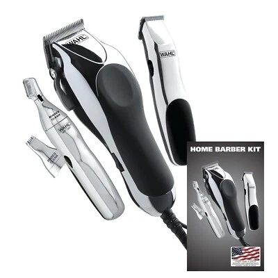 Wahl USA Clipper Home Barber Kit Electric Corded Clipper and Battery Touch Up Tr