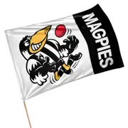 Collingwood Magpies AFL Retro Mascot Design GAME DAY Pole Flag Banner