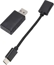 Wireless Carplay Adapter, 2 in 1 WiFi 6 Bluetooth Car Wired to Wireless Adapter with USB to Type C Cable for iOS Carplay Android Auto