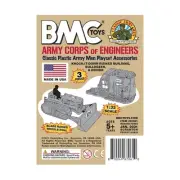 BMC Toy Soldiers - Bulldozer Building Plastic Army Men Playset - Tan New