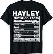 [X.Style] Hayley Nutrition Facts T-Shirt Hayley Name Birthday Shirt ds733 T-Shirt (L) Black