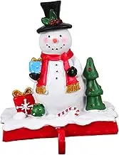 Snowman Christmas Stocking Holder Sturdy Xmas Mantel Hook for Hanging Stockings Bags Decor for Holiday Atmosphere Fireplace Display