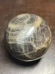 Black Moonstone and Sunstone Crystal Sphere Ball Orb 58.3mm 254g