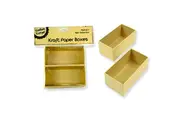 24 x Rectangular Paper Mache Kraft Box High Container Storage Brown Craft Boxes