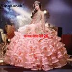 高定款高端禮服PINK QUINCEANERA DRESSES 2023 BALL GOWN SLEEVELESS