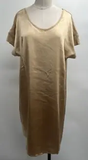 Melissa Nepton Women's Cap Sleeve Lela Nougat Satin Dress Size Medium