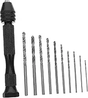 COHEALI 1 Set Precision Pin Vise Hand Drill Kit with Twist Drill Bits for DIY Projects Ergonomic Design for Model Making and More