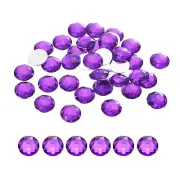 Flat Back Round Acrylic Rhinestones,20mm Purple Crystal Rhinestones 50Pcs