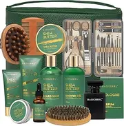 Bath and Body Gift Set for Fathers Day - 32 Pcs Bath and Beard Care Kit for Men, Beard Care Kit for Men, Mens Cologne Gift Set with Beard Wax | Birthday, Valentine's, Christmas Gifts All Occasion