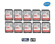 Sandisk Ultra 128GB SD cards for Camera / Trail Camera / Computers (10 Pack)