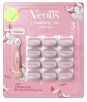 Gillette Venus ComfortGlide White Tea Women's 1 Razor Handle & 12 Blade Refills
