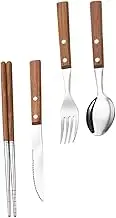 KICHOUSE Stainless Steel Fork Spoon Set 11-Piece Kit Dinnerware Serving Set Western Style Home Restaurant Tableware