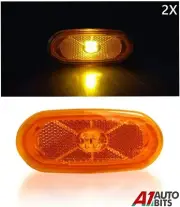 2 Pcs Led Side Marker Orange / Amber Lights Lamps 24v For Mercedes Volvo Renault