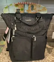 BAGGALLINI ALL SET 3 in 1 TOTE/BACKPACK ASB572B0002 Blk Cheetah RFID MSRP $130