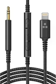 Replacement Aux Cable for iPhone Lightning to Bose 2.5mm Headphone Wired Connection, Audio Cord with Volume Remote/Mic (Compatible QuiteComfort QC25, QC35, QC45, 700)